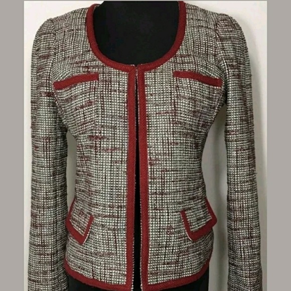 BR Womens Open Front Tweed Blazer Jacket - Picture 4 of 8